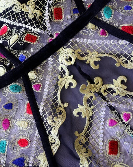 Jewels & Pearls Embroidered Backless Brief By Kilo Brava - M-XXL