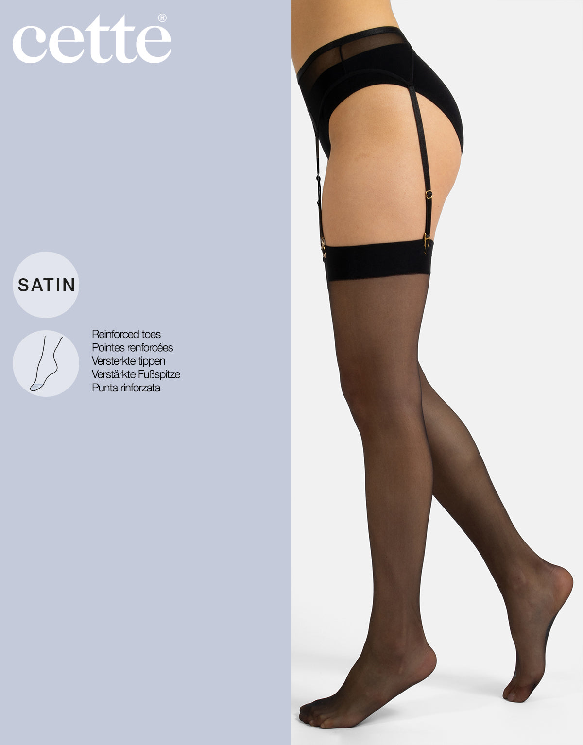 Cristal Sheer Stocking 20 DEN in Black - S-4X