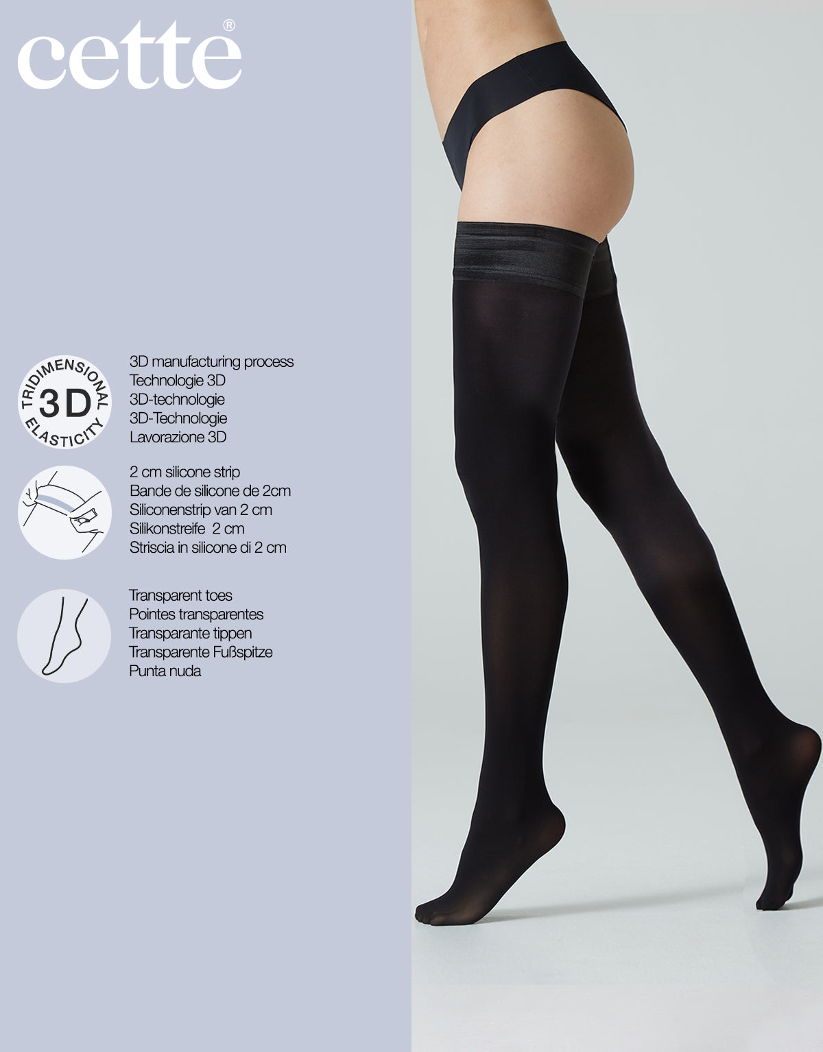 Helsinki 60 DEN Opaque Hold Ups in Black - S-4X