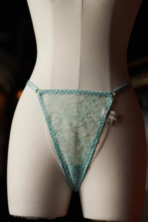 Powder Blue Stretch Lace Mini Slip & G-String Set By Kilo Brava  - S-XXXL