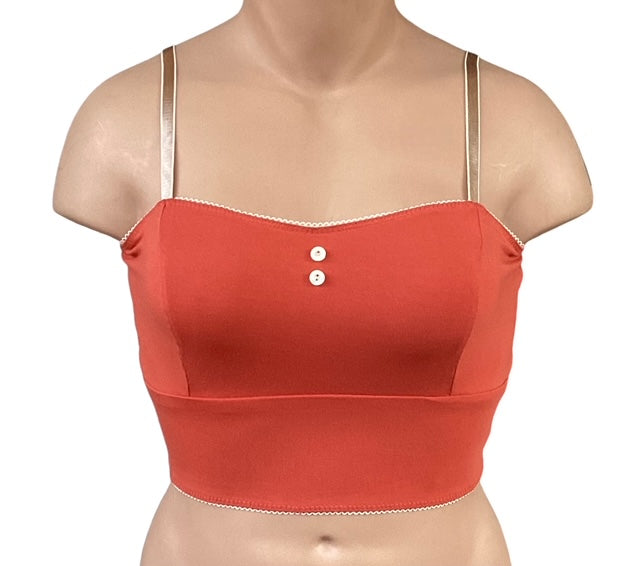 IV for Gigi : Stevie Bamboo Longline Bralette in Sienna - S-2X