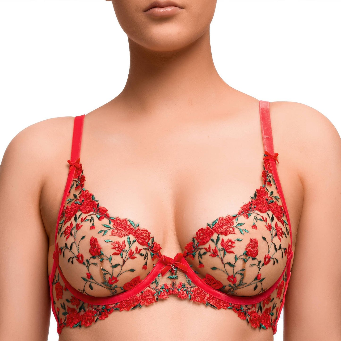 Rosewyn Plunge Bra in Flame Red  By Dita Von Teese - 32-38 B-F (UK)/B-G (US)