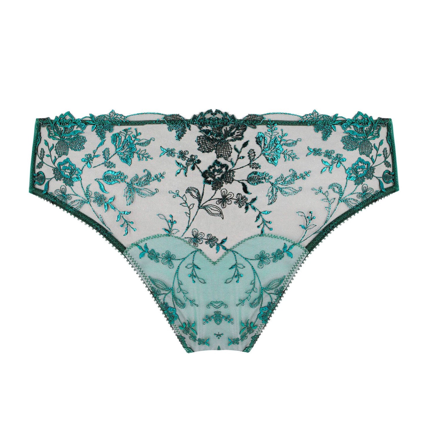 Victress Foil Hi Cut Brief in "Kingfisher Blue" By Dita Von Teese Lingerie - sizes XS-XL