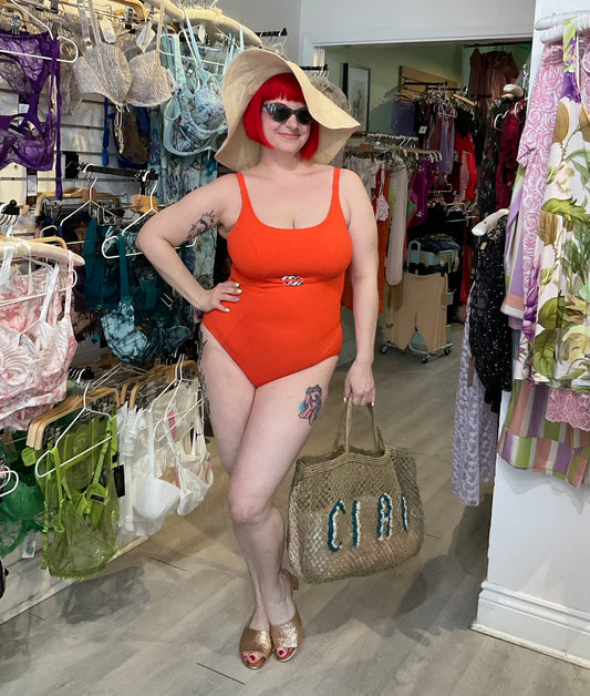 Stricto Chic Underwire Support One piece swimsuit in Orange By Antigel - 32-40 C-E