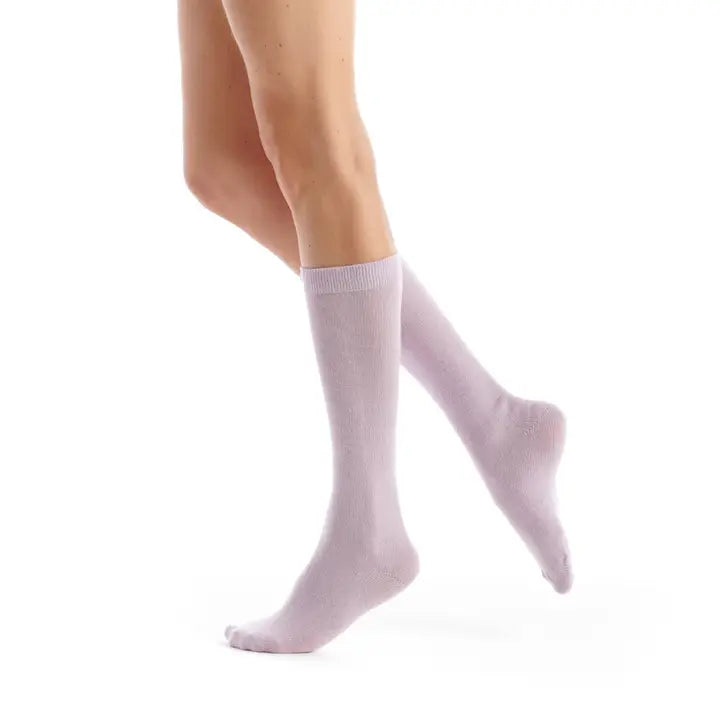 Cashmere Knee Socks in Bougainvillean Lilac By Fil De Jour