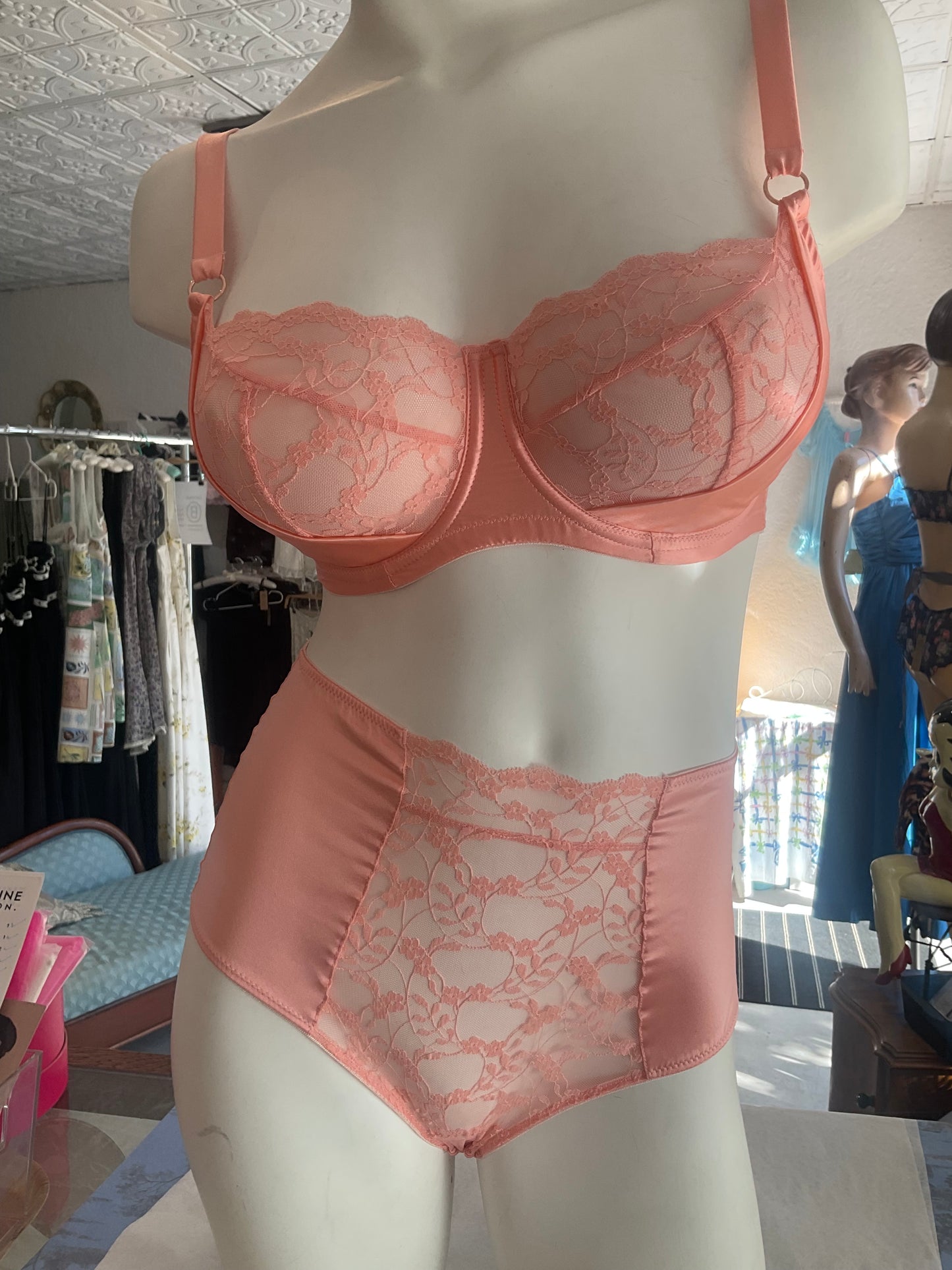 Sophia Silk & Lace Balconette Bra in Apricot By Katherine Hamilton - 26-38 D-HH (UK)