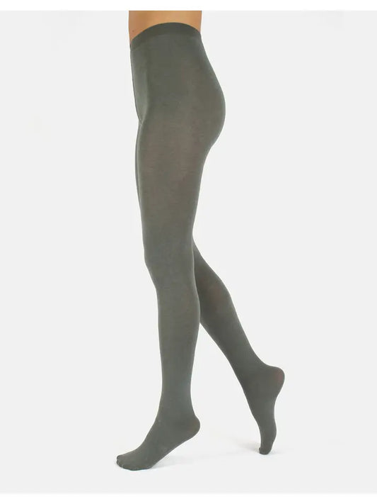 Olive Green Opaque Full Footed Tights, Pantyhose for Women 