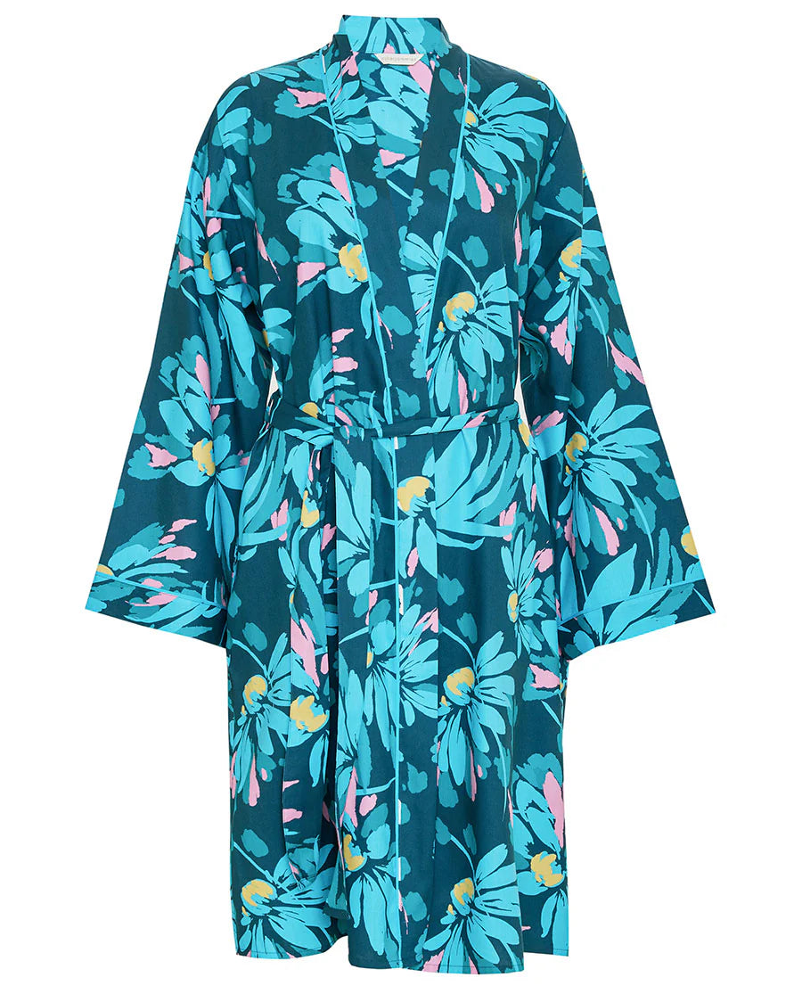 Cove Floral Print Short Dressing Gown By Cyberjammies - XS-XXXL