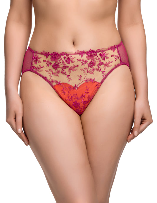 Victress Hi Cut Brief in Rubine By Dita Von Teese Lingerie - XS-M