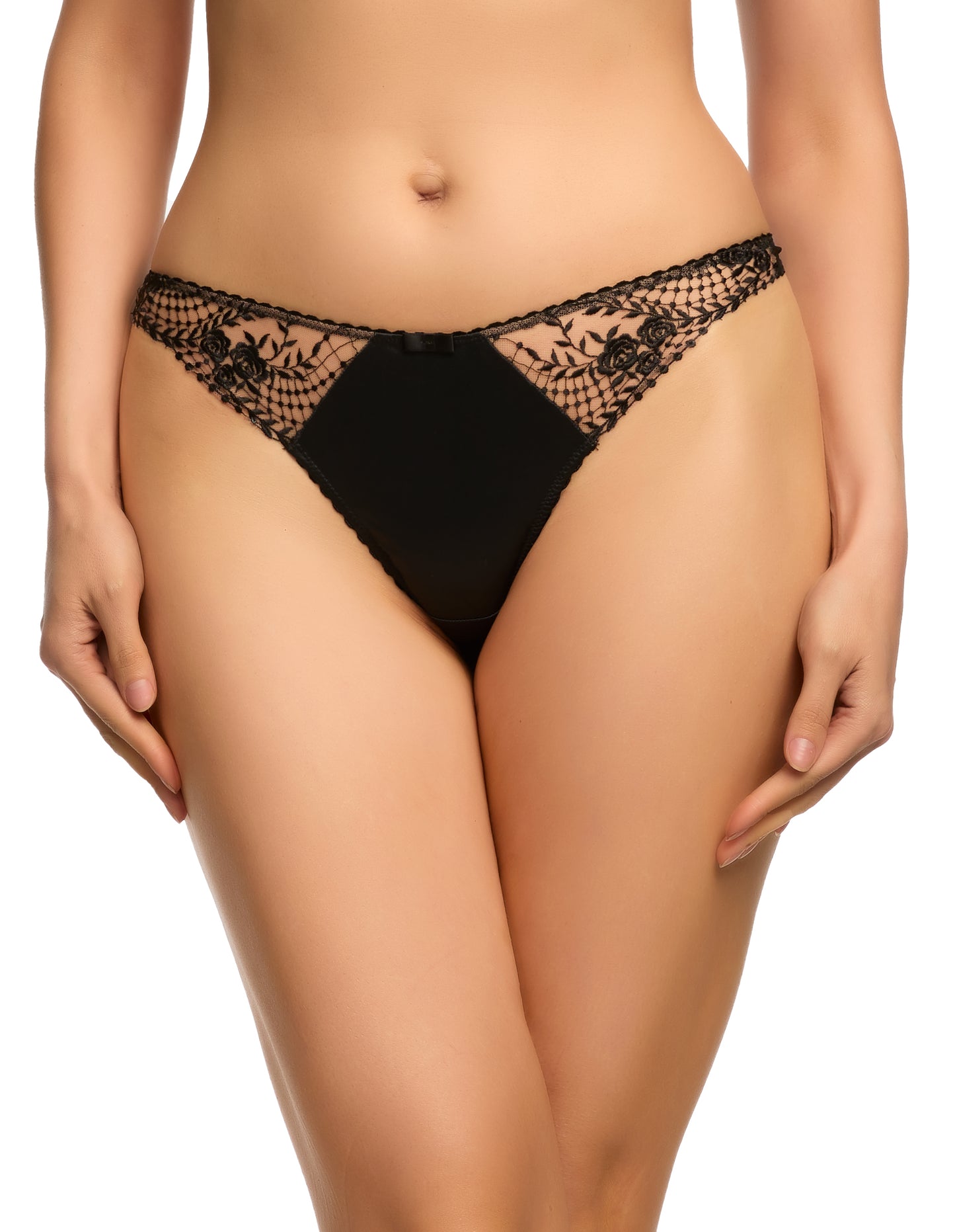 Julie's Roses Thong in Black By Dita Von Teese - sizes XS - L