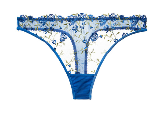 Rosewyn in Charming Blue Thong By Dita Von Teese Lingerie - sizes XS-XL