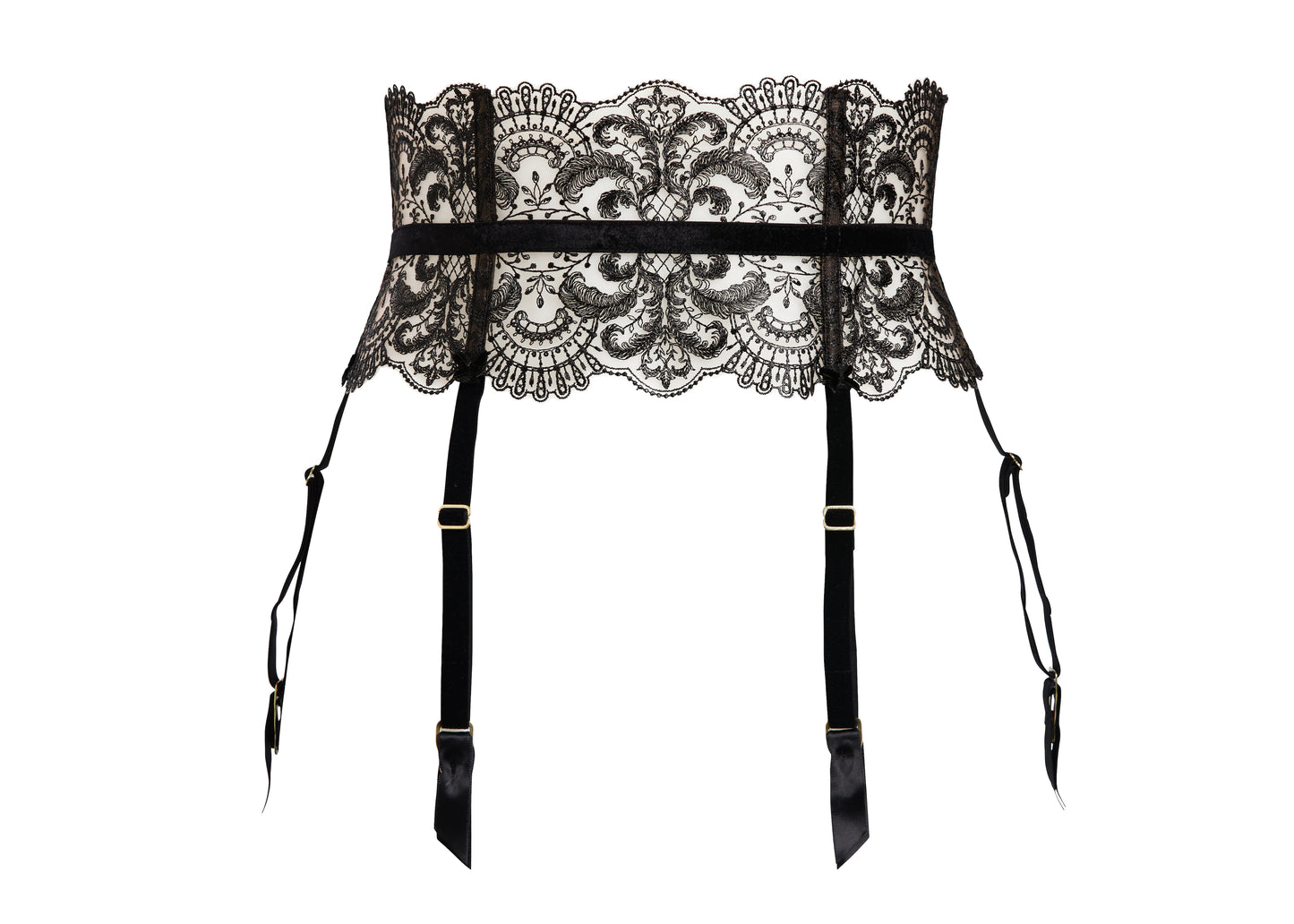 Nom De Plume Suspender Belt in Black By Dita Von Teese - 3X + 4X