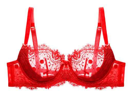 Vedette In Flame Red Balconette Bra By Dita Von Teese - 32-38 B-F