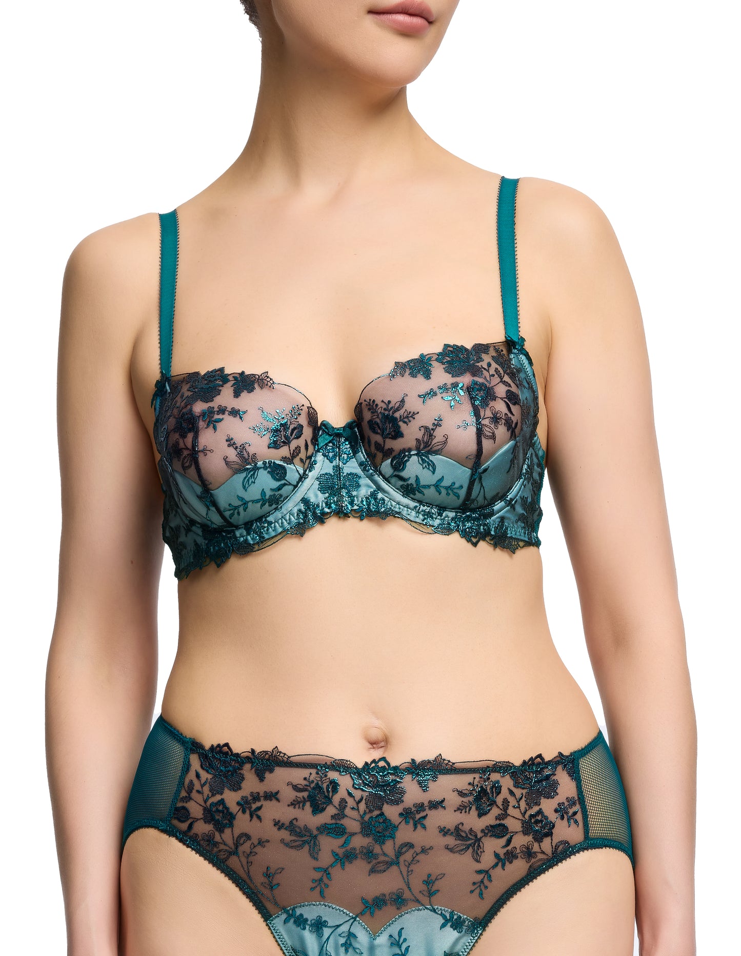 Victress Foil Bra in "Kingfisher Blue" By Dita Von Teese - 32-38 B-F (UK)/ B-G (US)