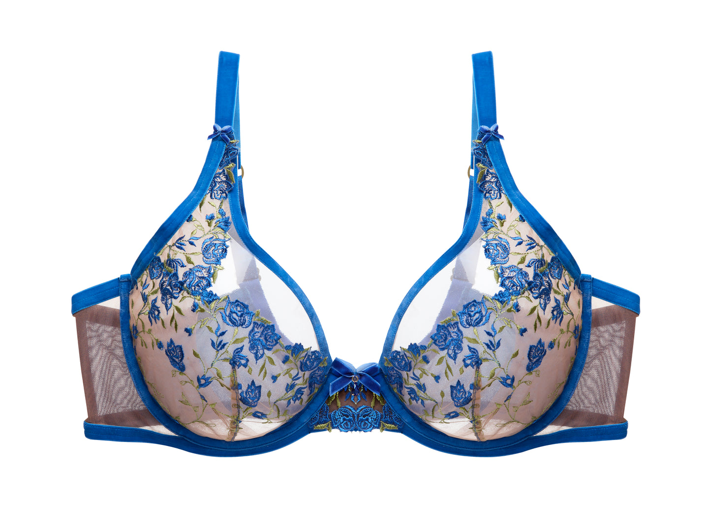 Rosewyn Curve Plunge Bra in Charming Blue By Dita Von Teese - 38-44 D-FF (UK)/D-H (US)