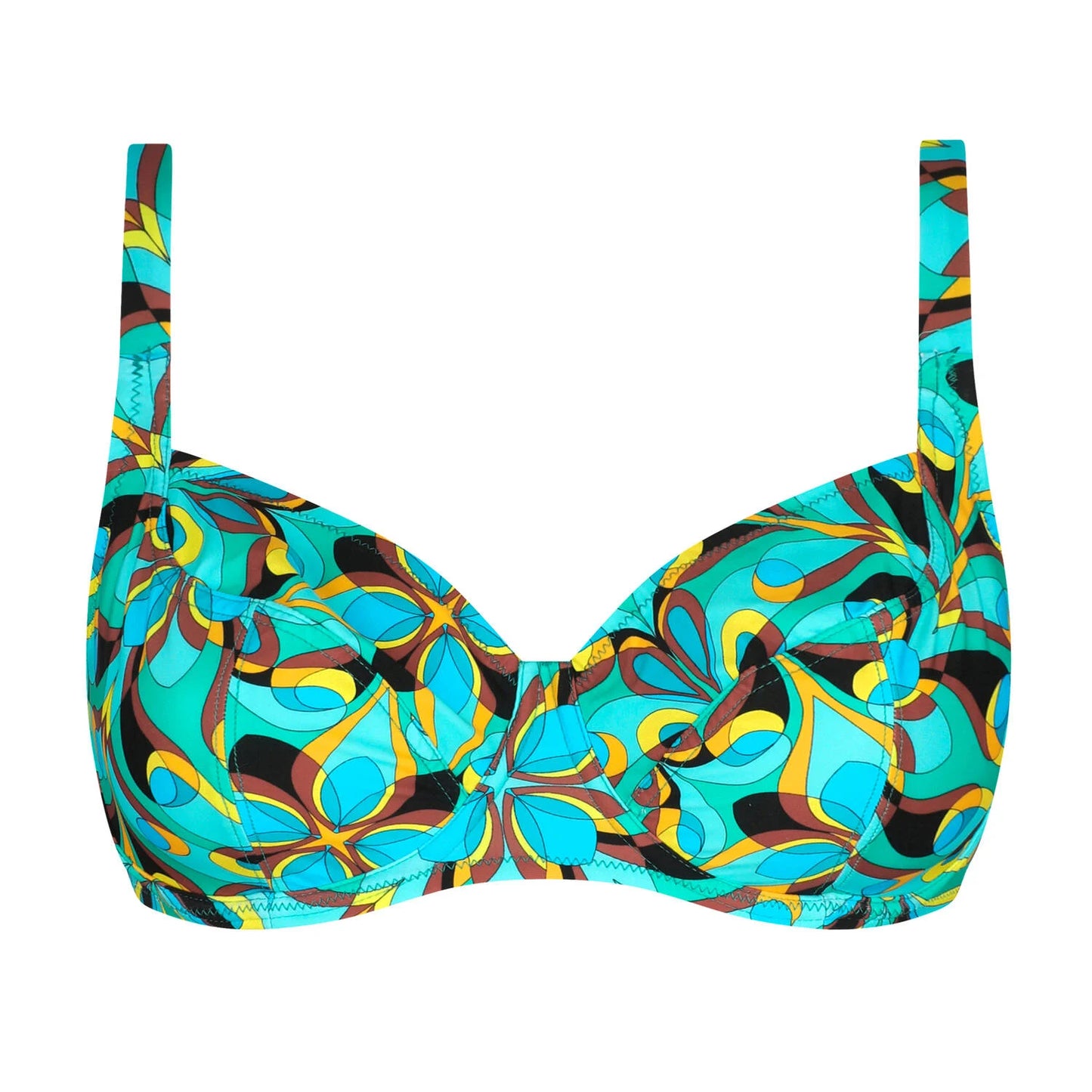 La Psychédélique 3/4 cup Balconette Bikini Top By Antigel - 32-40 C-G (EURO)