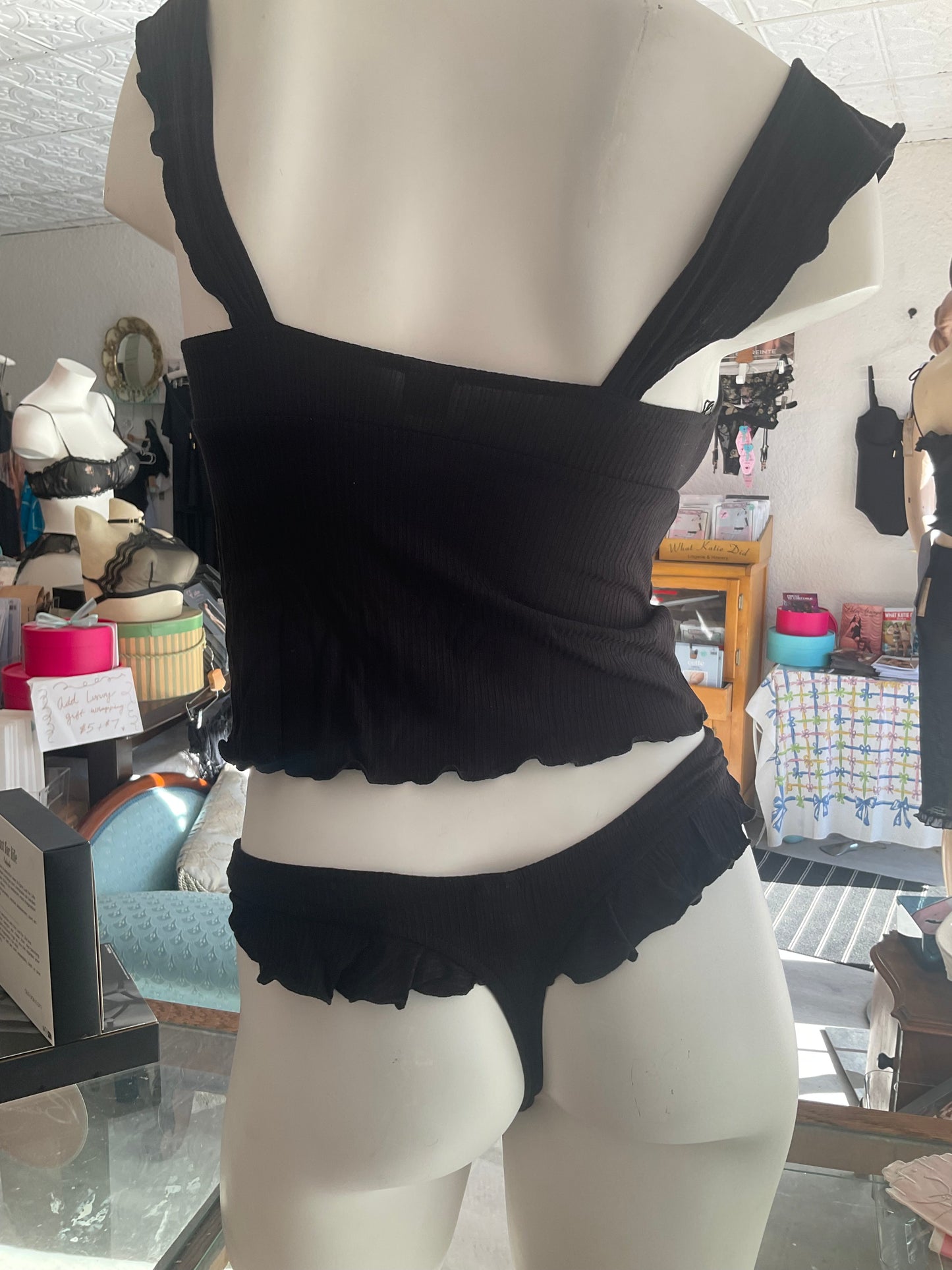 Feather Weight Rib Flutter Thong By Only Hearts Lingerie - S-L (+)