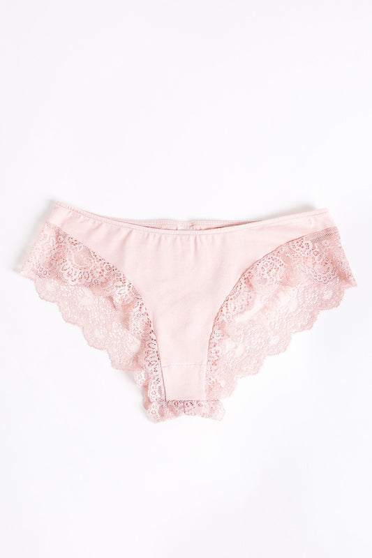 So Fine Lace Bamboo Cheeky Hipster in Pink Petal By Only Hearts -S-L+