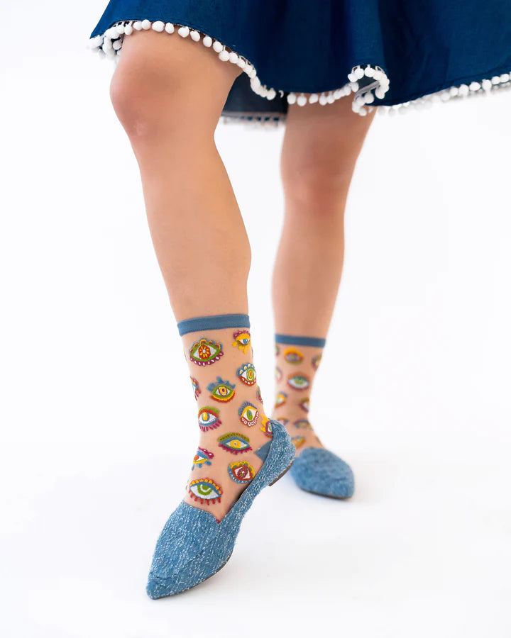 Evil Eye (Malocchio) Sheer Sock By Sock Candy
