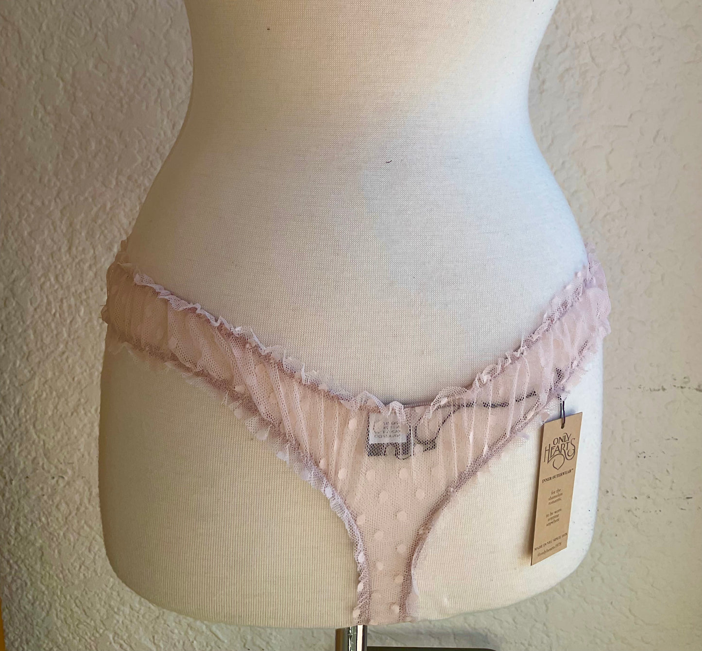 Coucou Lola Pearl Thong By Only Hearts in Petal Pink - S-L