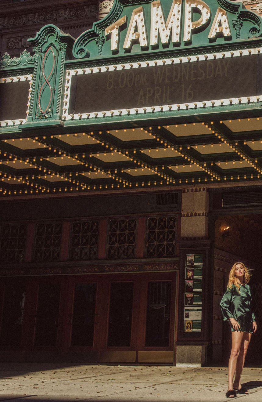 Deep Green Satin Cowl Back Mini Dress By Kilo Brava  - S-XXXL