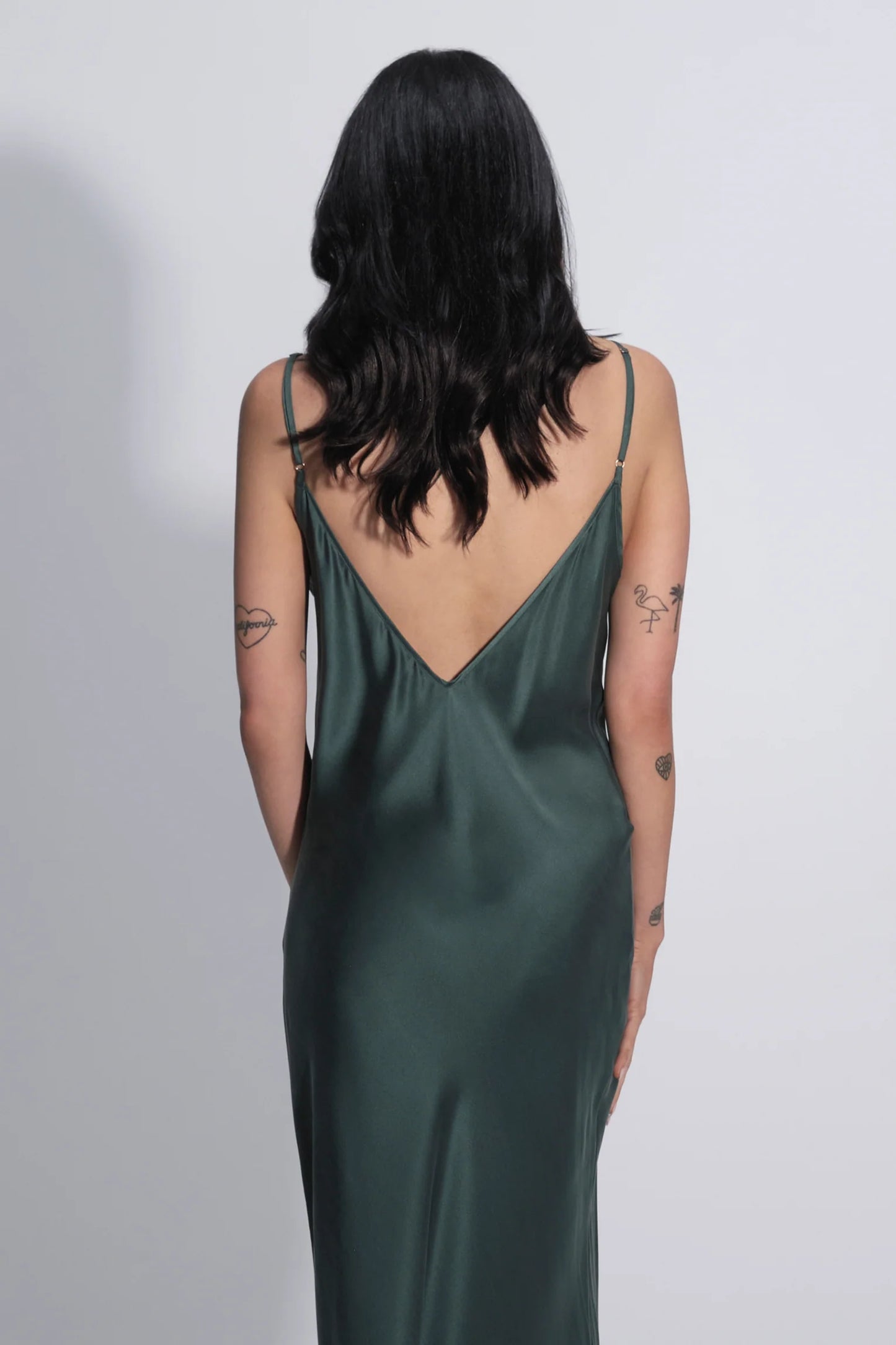Gaia 100% Silk Slip Dress in Forest Green By KissKill - XS-XXL(+)