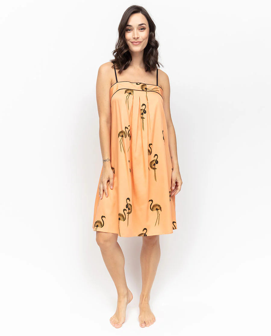 Hackney Flamingo Print Nightdress By Fable & Eve - XS-XL