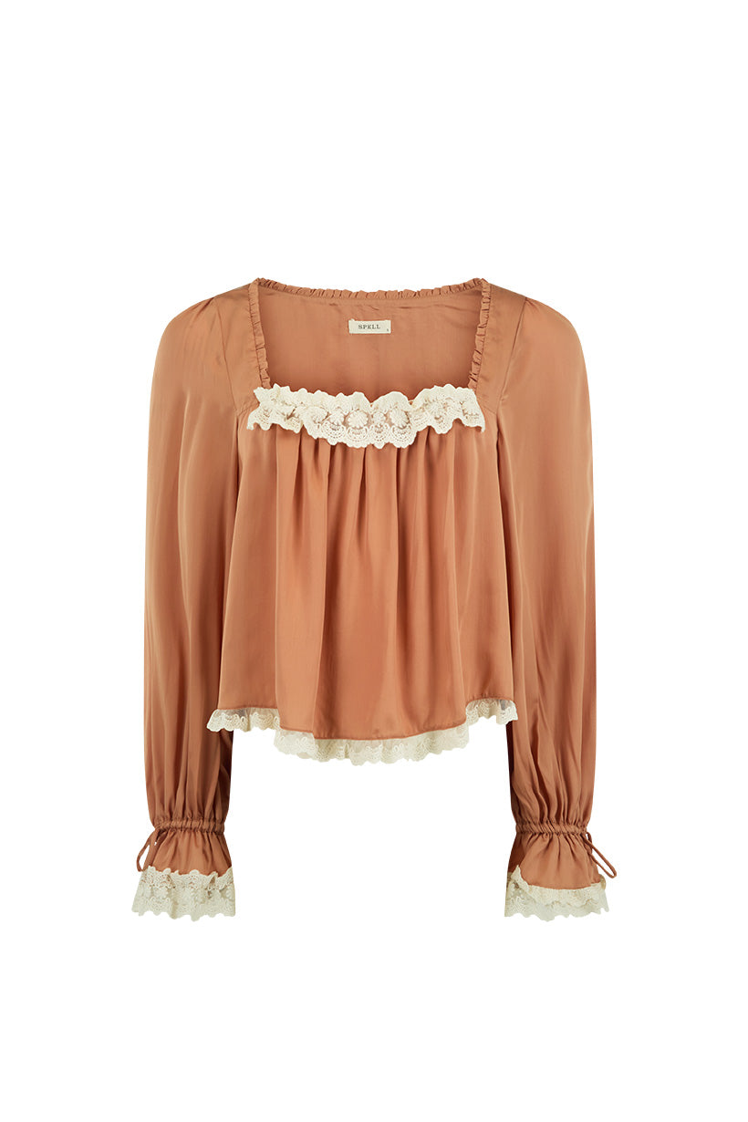 Poison Peach Blouse by Spell in "Vegan Silk" - XS-3X