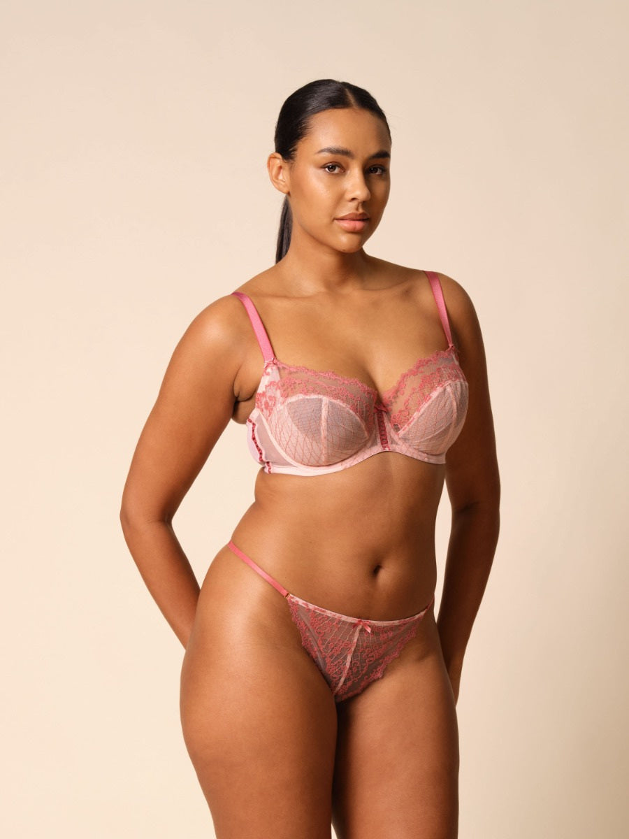 Lacage Balconette Bra in Rose Pink By Gossard- 30-42 B-G (UK)