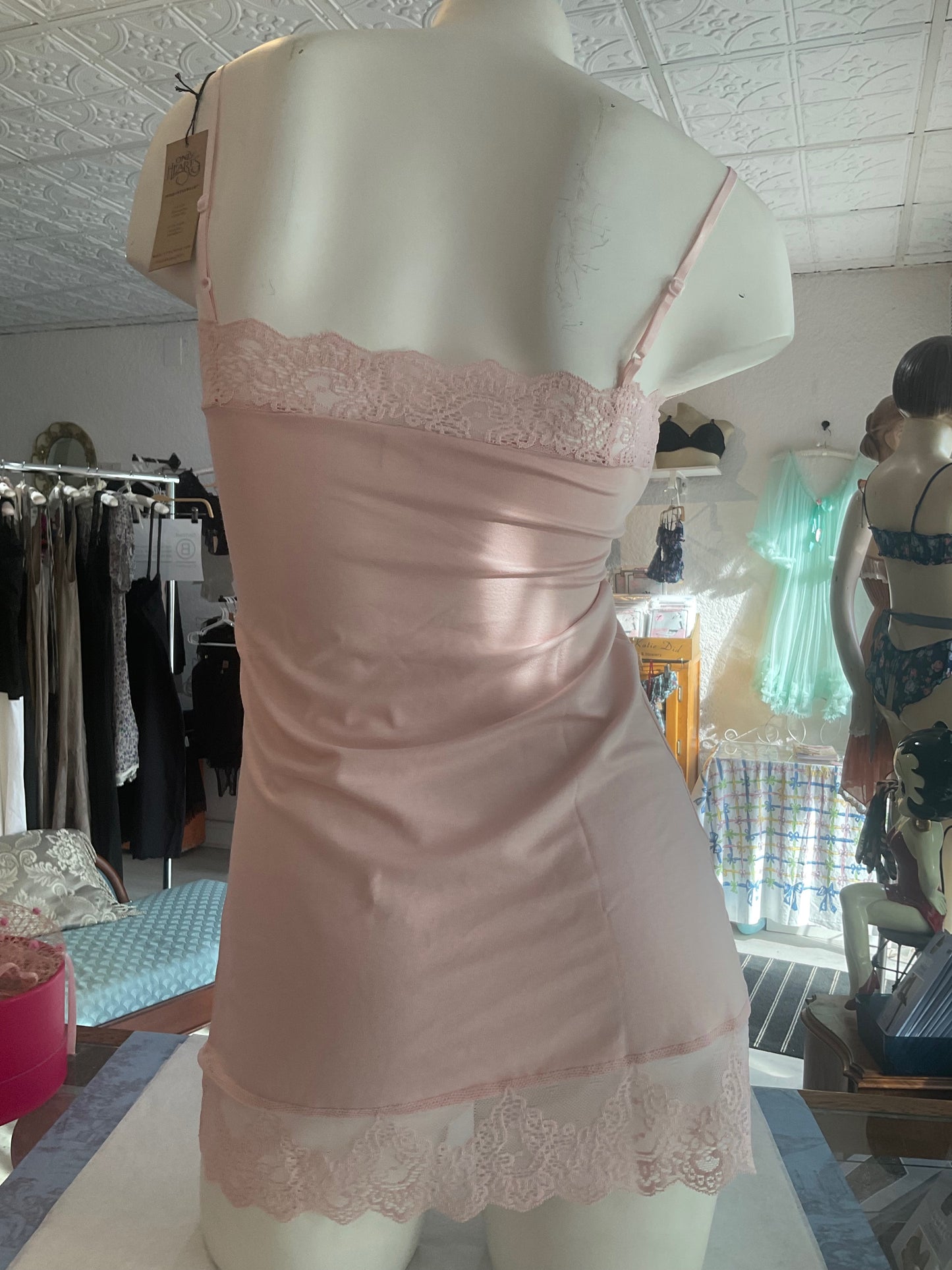 So Fine Lace Bamboo Chemette in Pink Petal By Only Hearts -S-XL