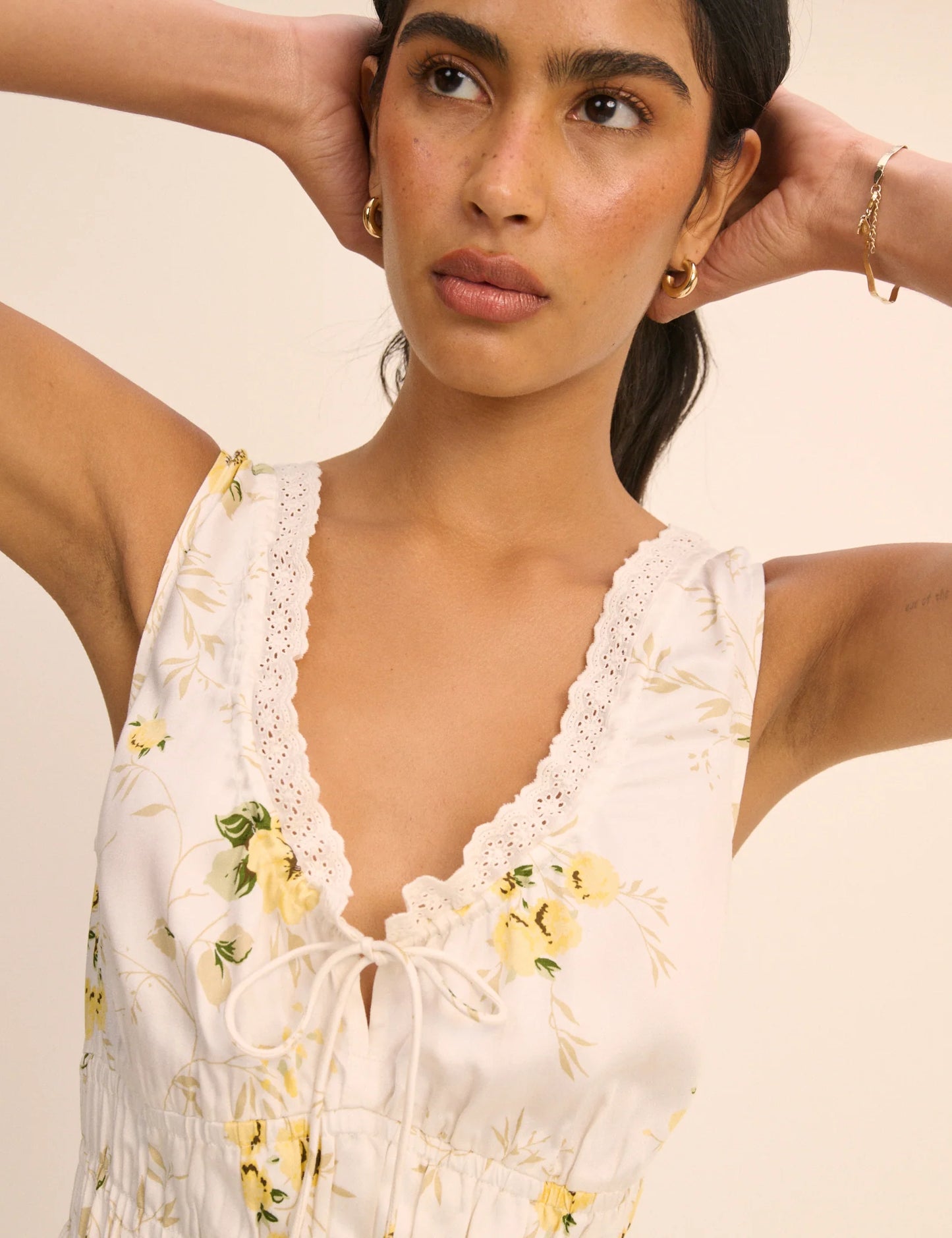 Isabella Yellow Floral Midi Dress - sizes 2-14 + (US)