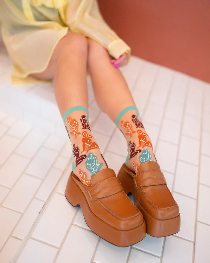 Terracotta Ladies Sheer Sock By Sock Candy