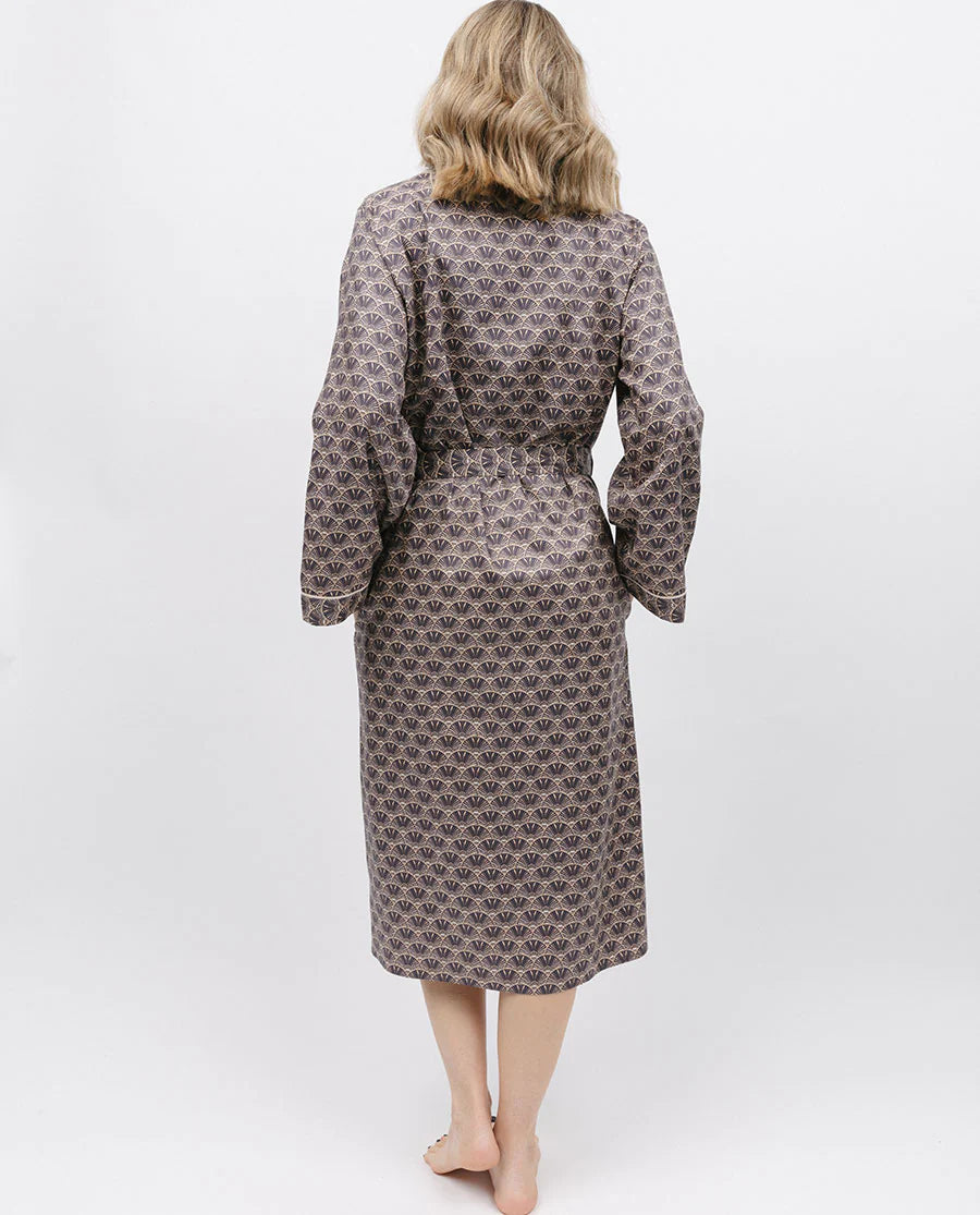 Lana Deco Print Long Dressing Gown By Cyberjammies - M-XXXL