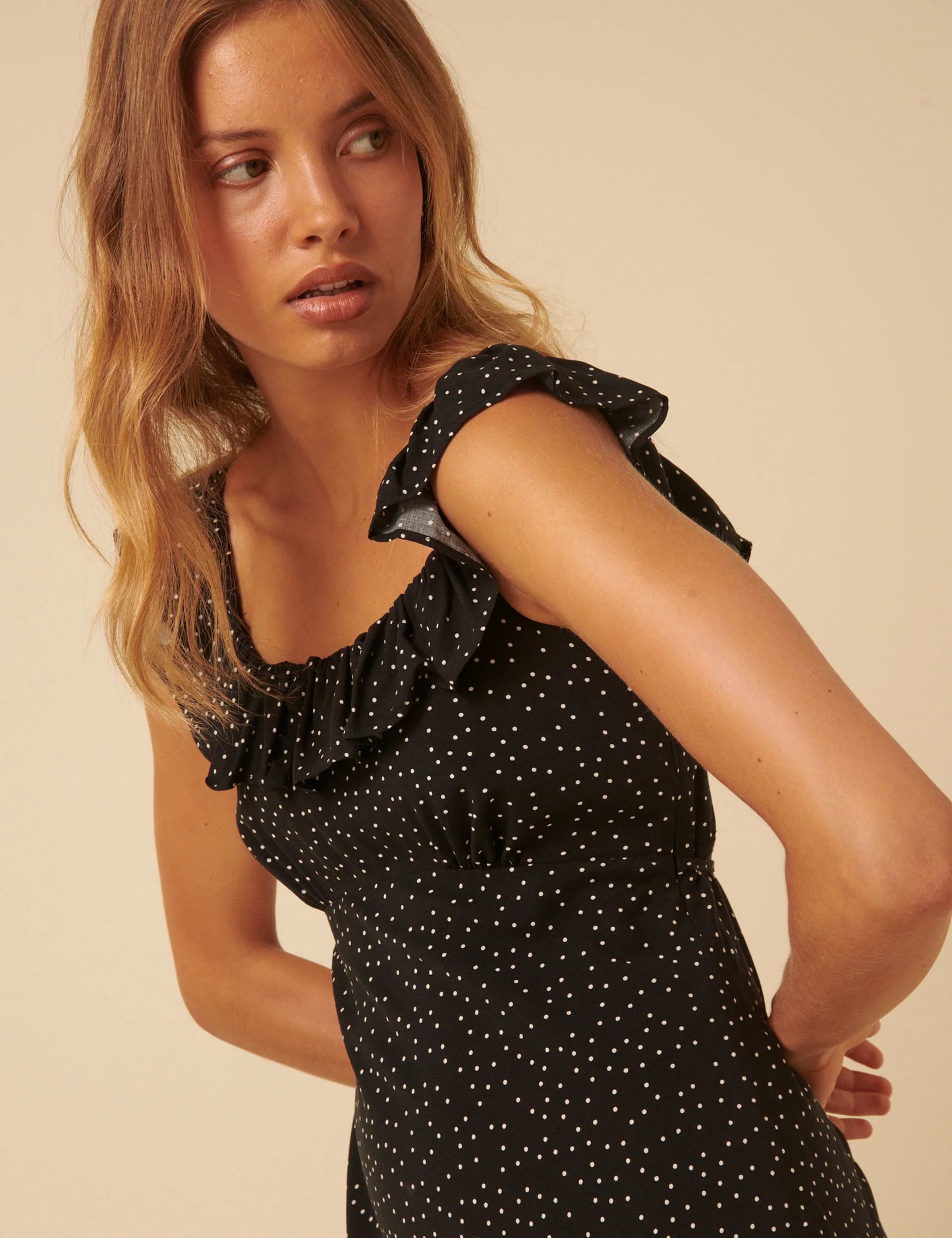 Libby Black Polka Dot Midi Dress - sizes 2-14 + (US)