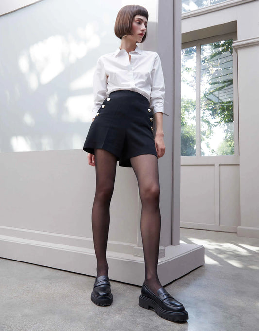 LUCCA Sheer Pantyhose in Black and 3 nudes 20 DEN - S-4X