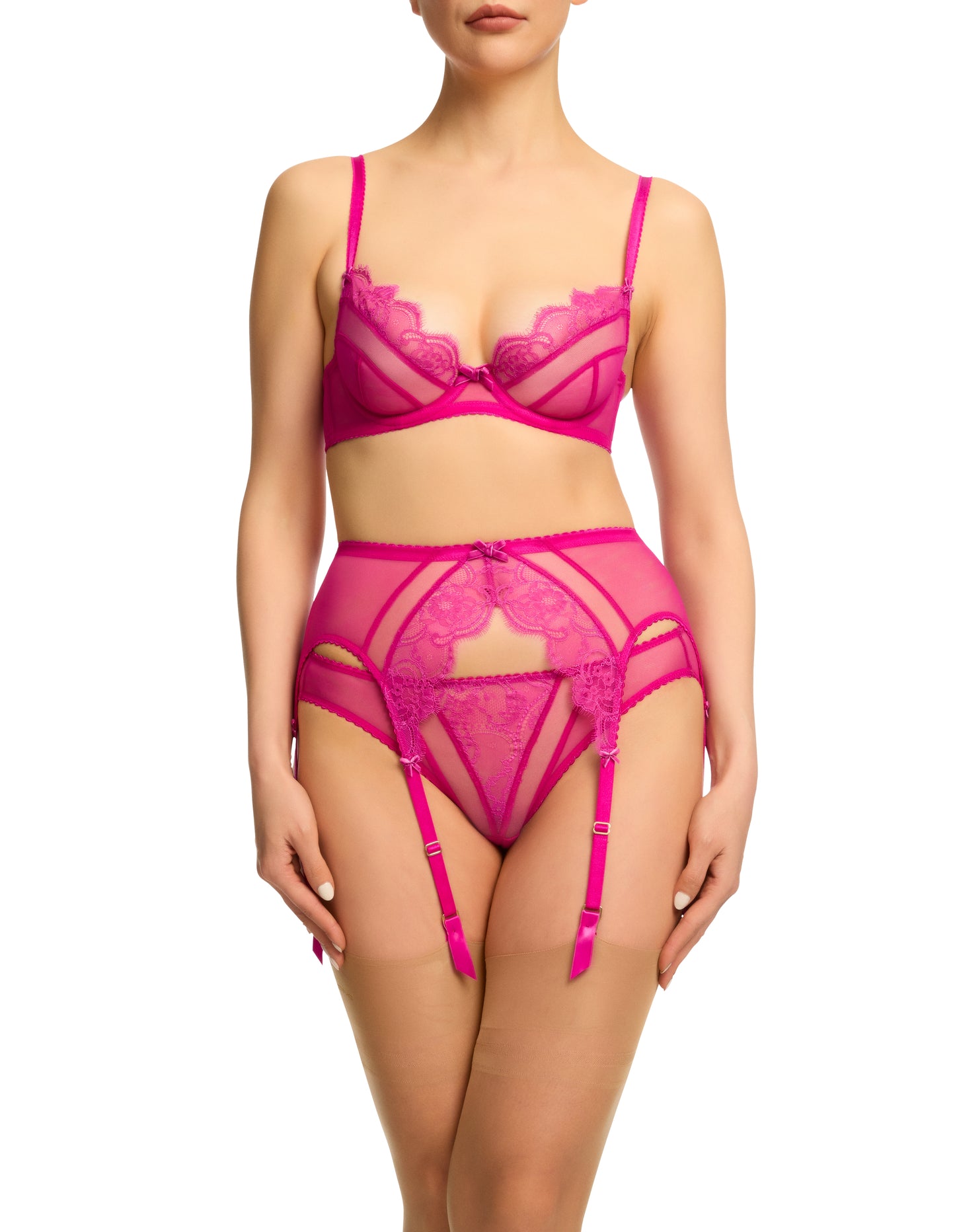 Muse Six Strap Belt in Magenta By Dita Von Teese - sizes XS-XL