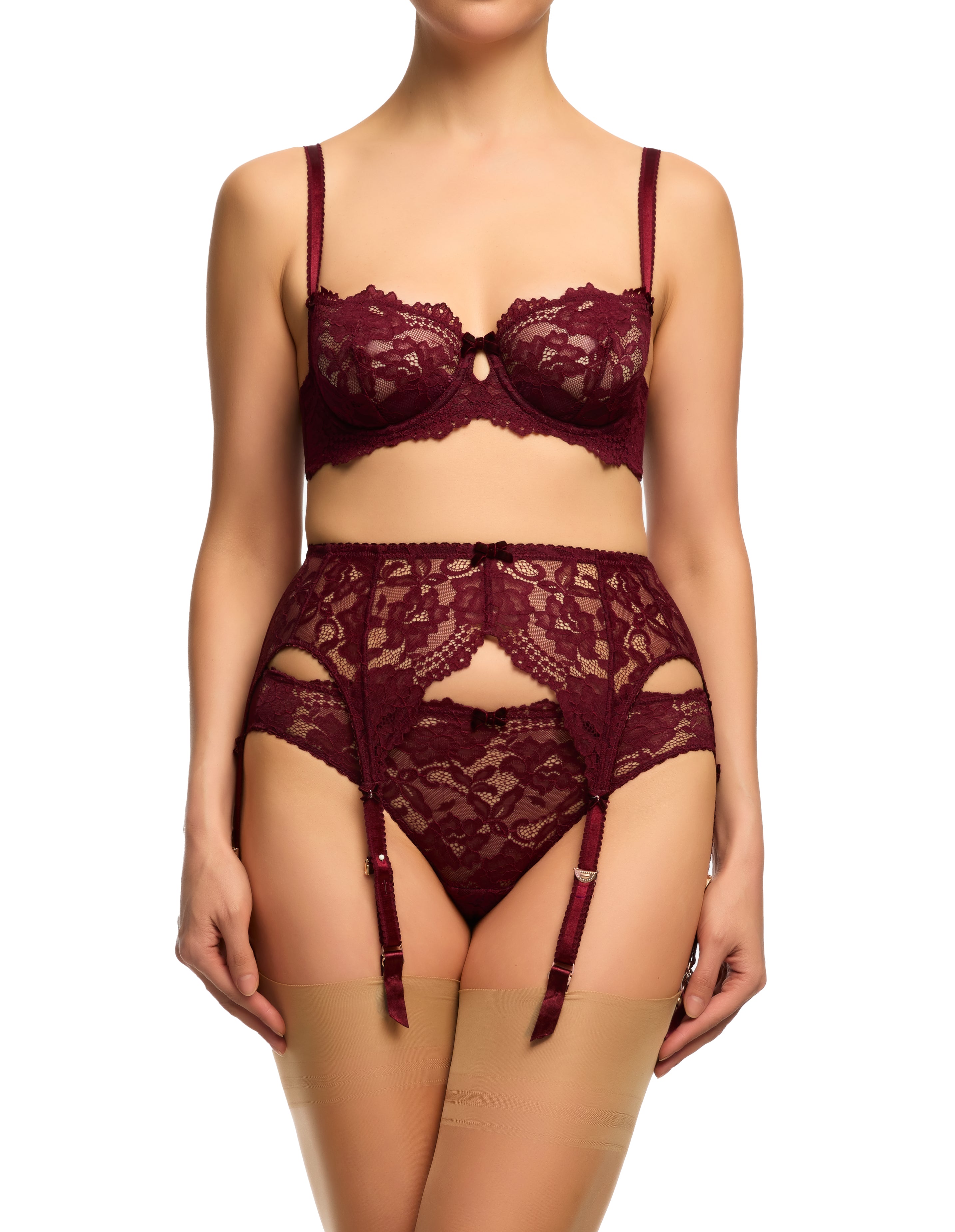 Cora Thong In Bordeaux By Dita Von Teese Lingerie XS L