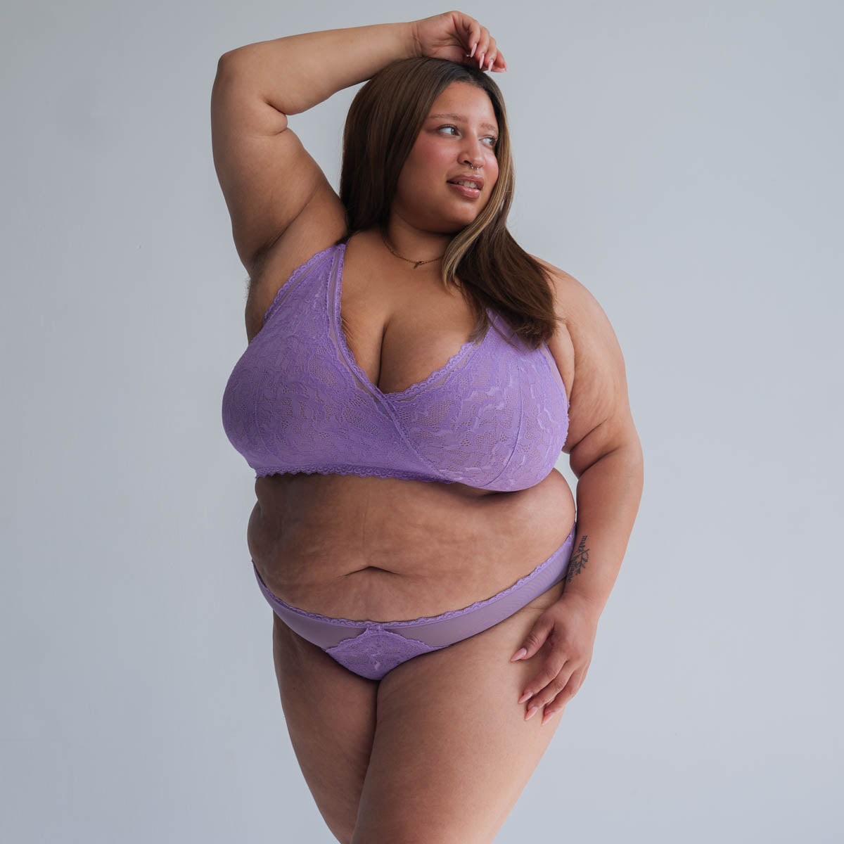 Lacey Racerback Bralette in Lilac By Uye Surana - Easy fit sizes XS-3X