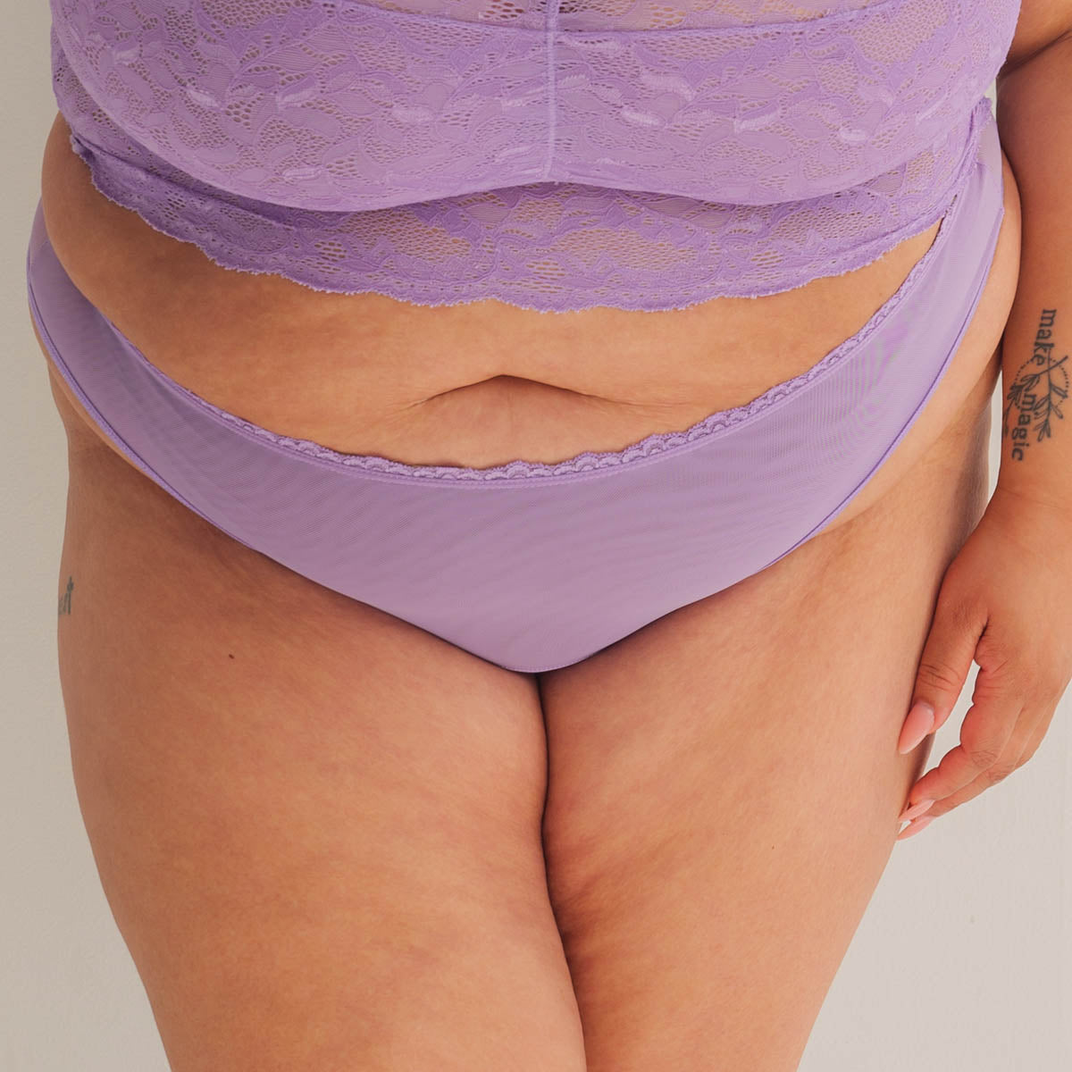 Lacey Everyday Thong in Lilac By Uye Surana - XS-3X