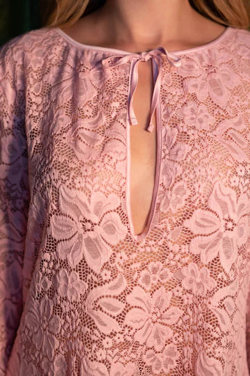 Pink Lace Mini Dress By Kilo Brava  - S-XXXL