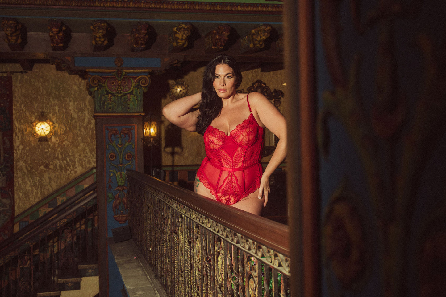 Scarlett Floral Lace Underwire Bodysuit By Kilo Brava  - S-XXXL