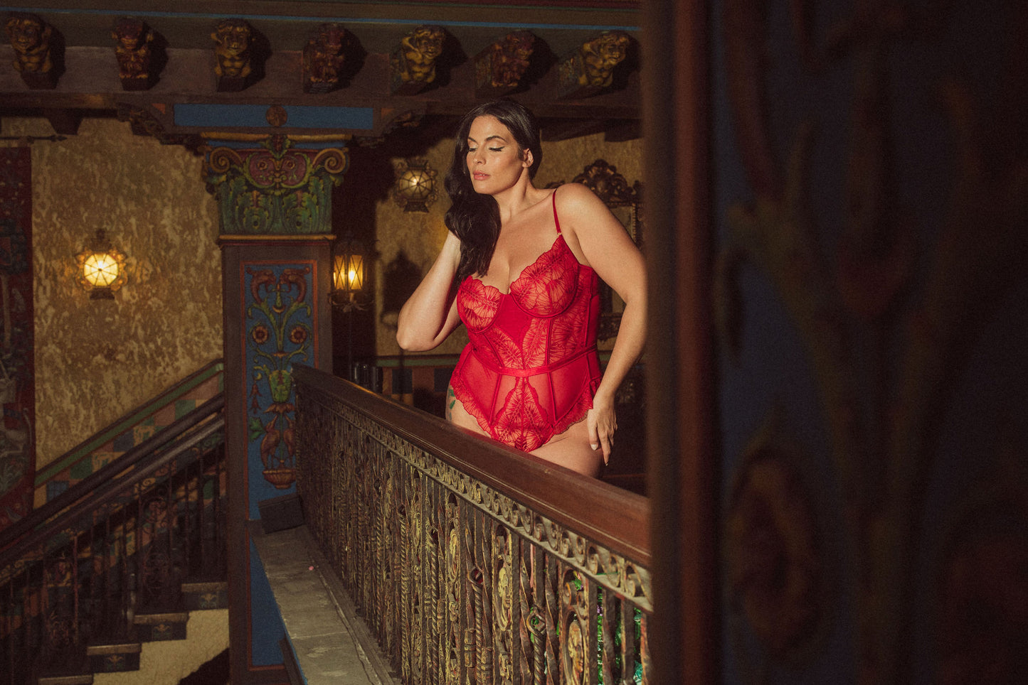 Scarlett Floral Lace Underwire Bodysuit By Kilo Brava  - S-XXXL