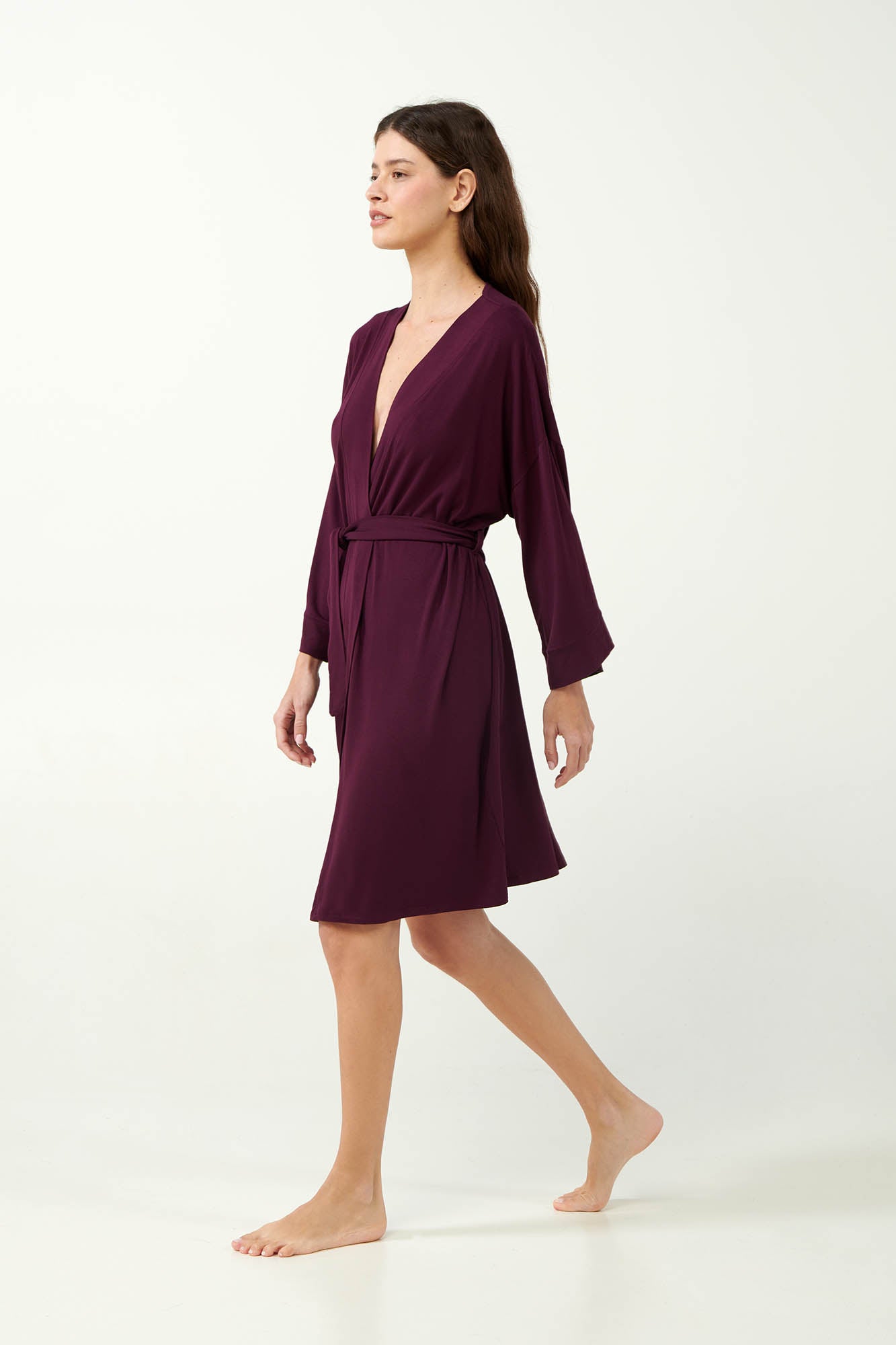 Violet Jersey Robe / Dressing Gown By Vamp - S-3XL