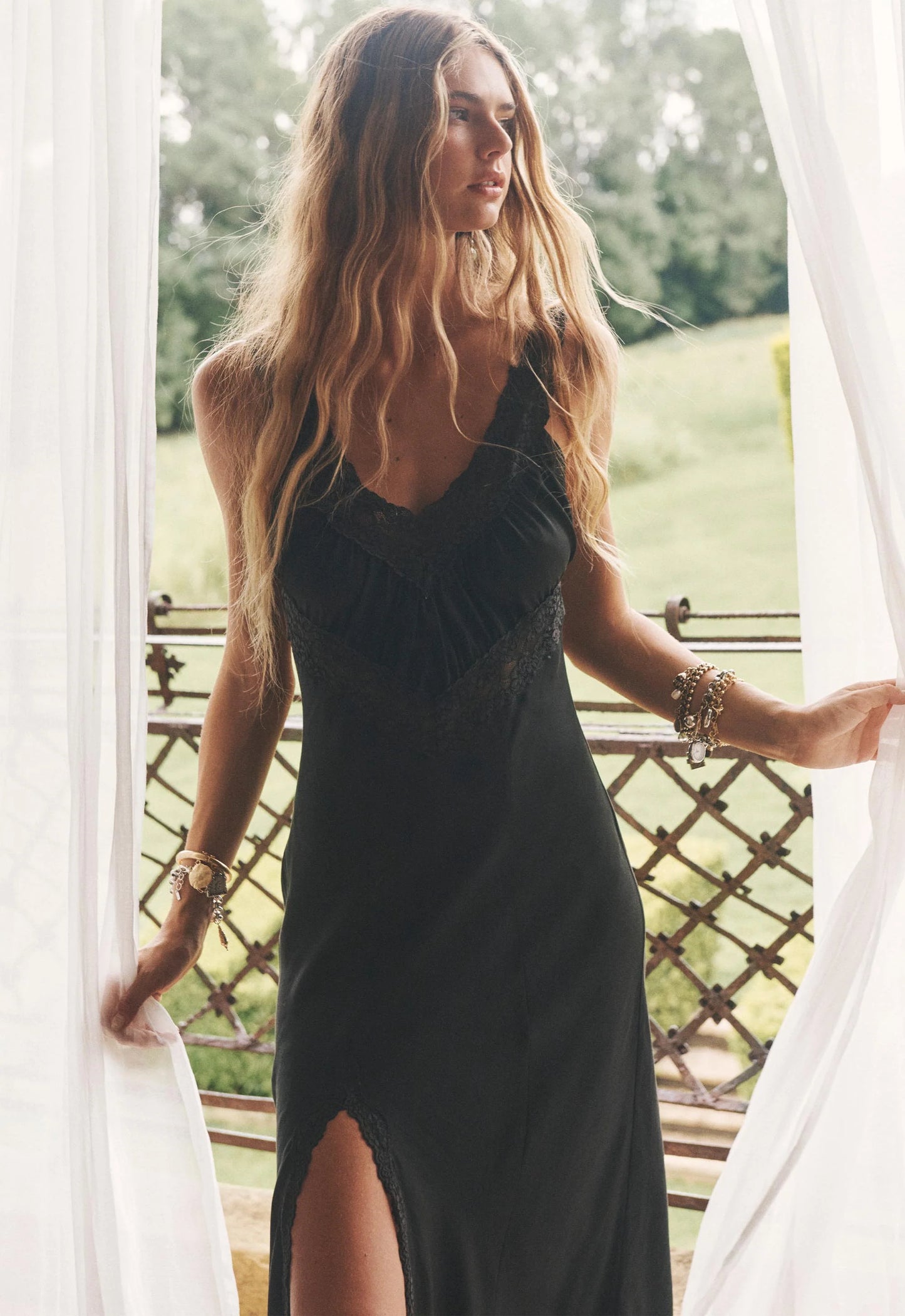 Vina Lace "Vegan Silk" Slip Dress by Spell - XS-3X