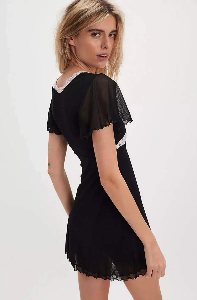 Tulle Angel Sleeve Mini Dress By Only Hearts - XS-XL+