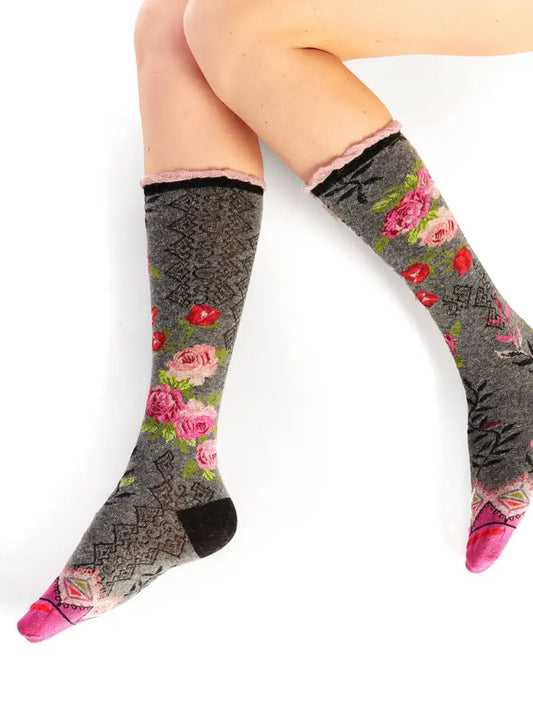 Baroque Angora Knee Socks By Fil De Jour