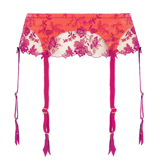 Victress Six Strap Suspender Belt in Rubine By Dita Von Teese Lingerie - S-L