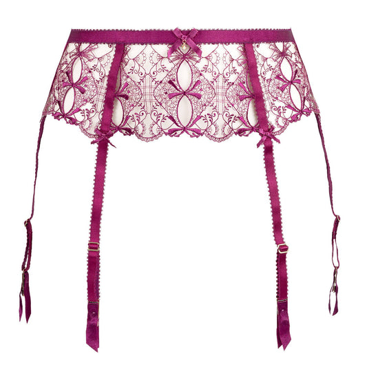 Harlow Six Strap Suspender Belt in Pinot Noir By Dita Von Teese Lingerie - XS-XL