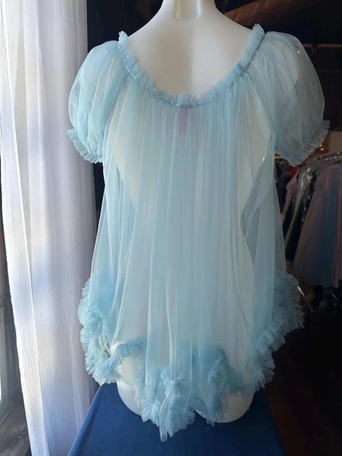 Sabrina Special Mini Babydoll Robe in Baby Pink, Blue, Yellow & Lilac By Dottie's Delights - XS-5X