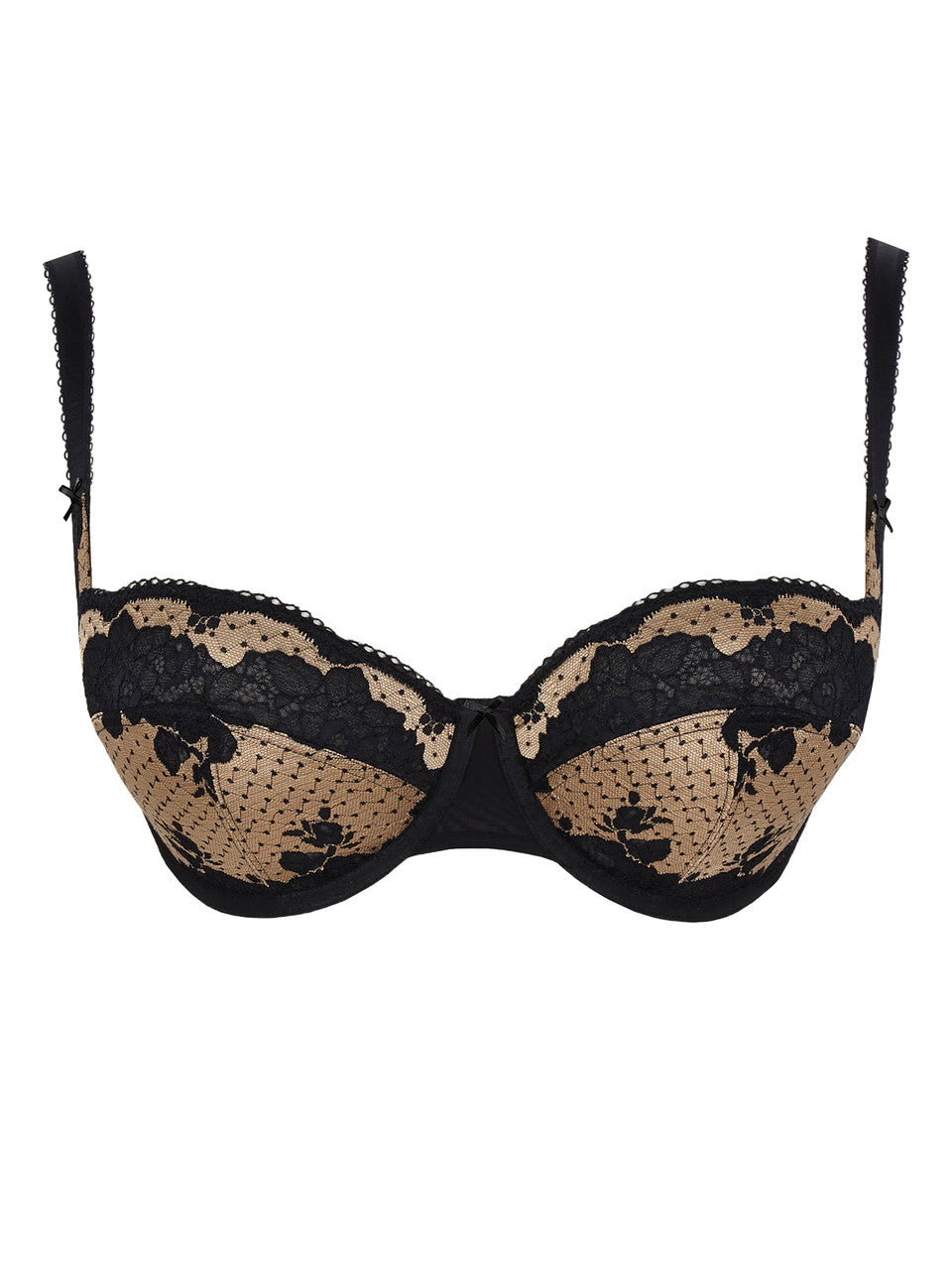 Clara Demi Balcony Bra in Vintage Gold & Black By Panache - 28-38 D-J (UK)